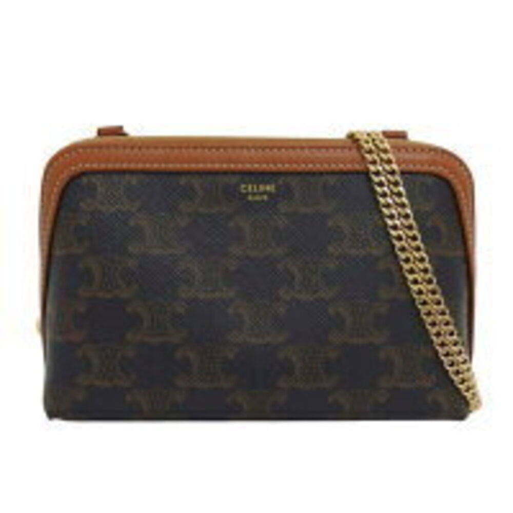 Celine Triomphe Chain Shoulder Bag Brown
